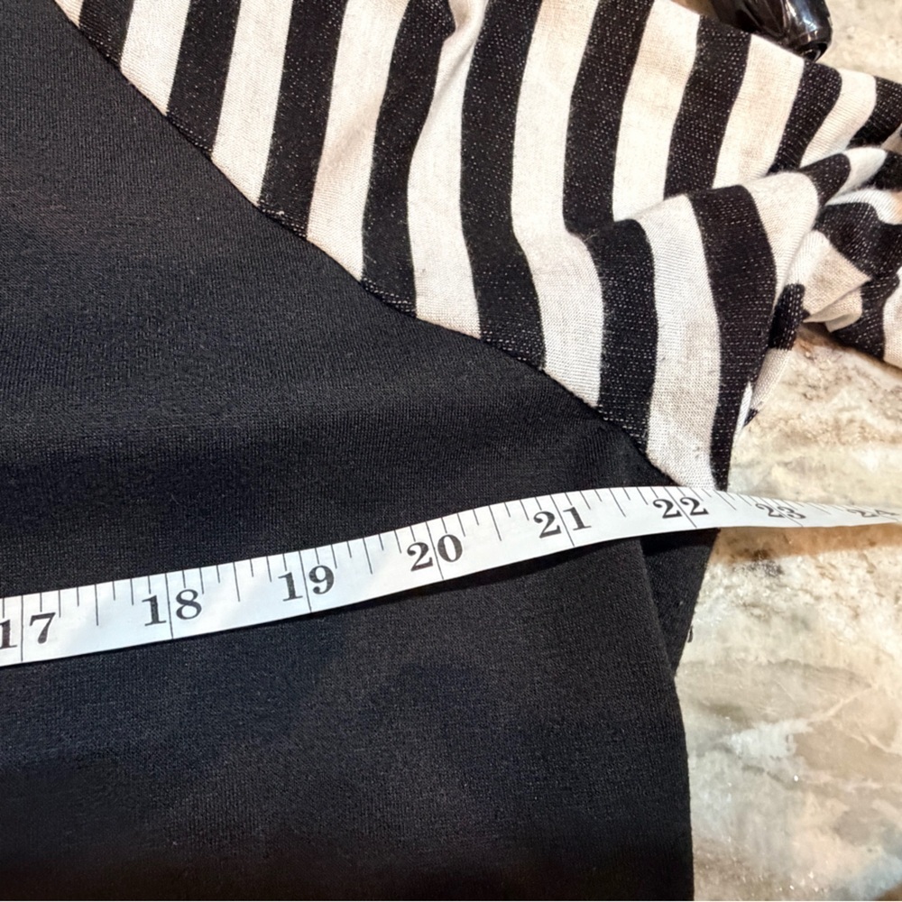 Chic Soul Black Raglan Top Women Striped Sleeve Tunic Long Sleeve Casual Tee XL - Picture 6 of 8